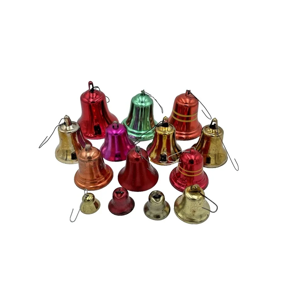 Vintage Lot 14 of  Metal & Plastic MCM Christmas Ornament Bells‎